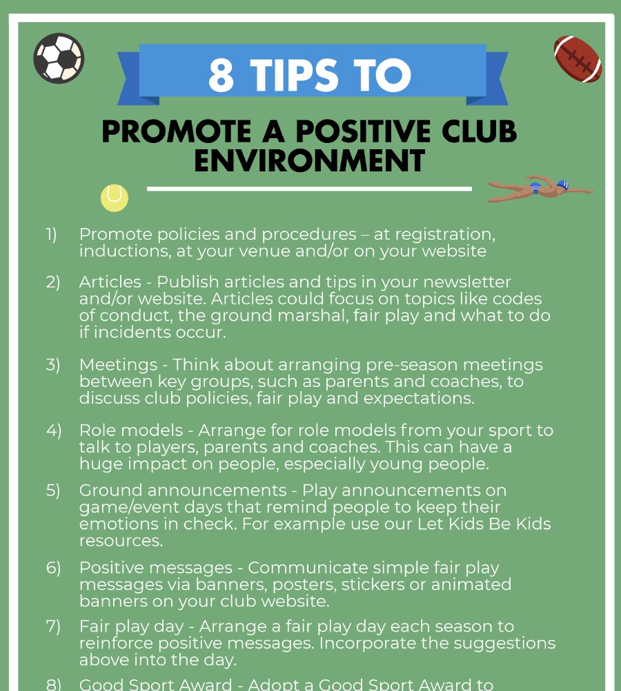 8 tips to promote a positive club environment