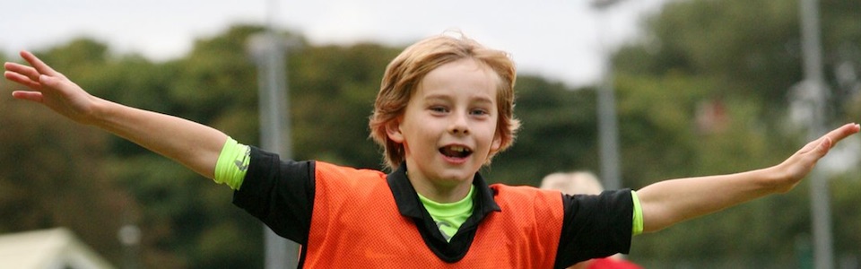 kids celebrating goal