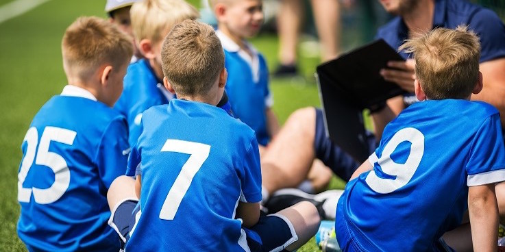 Kids at soccer training