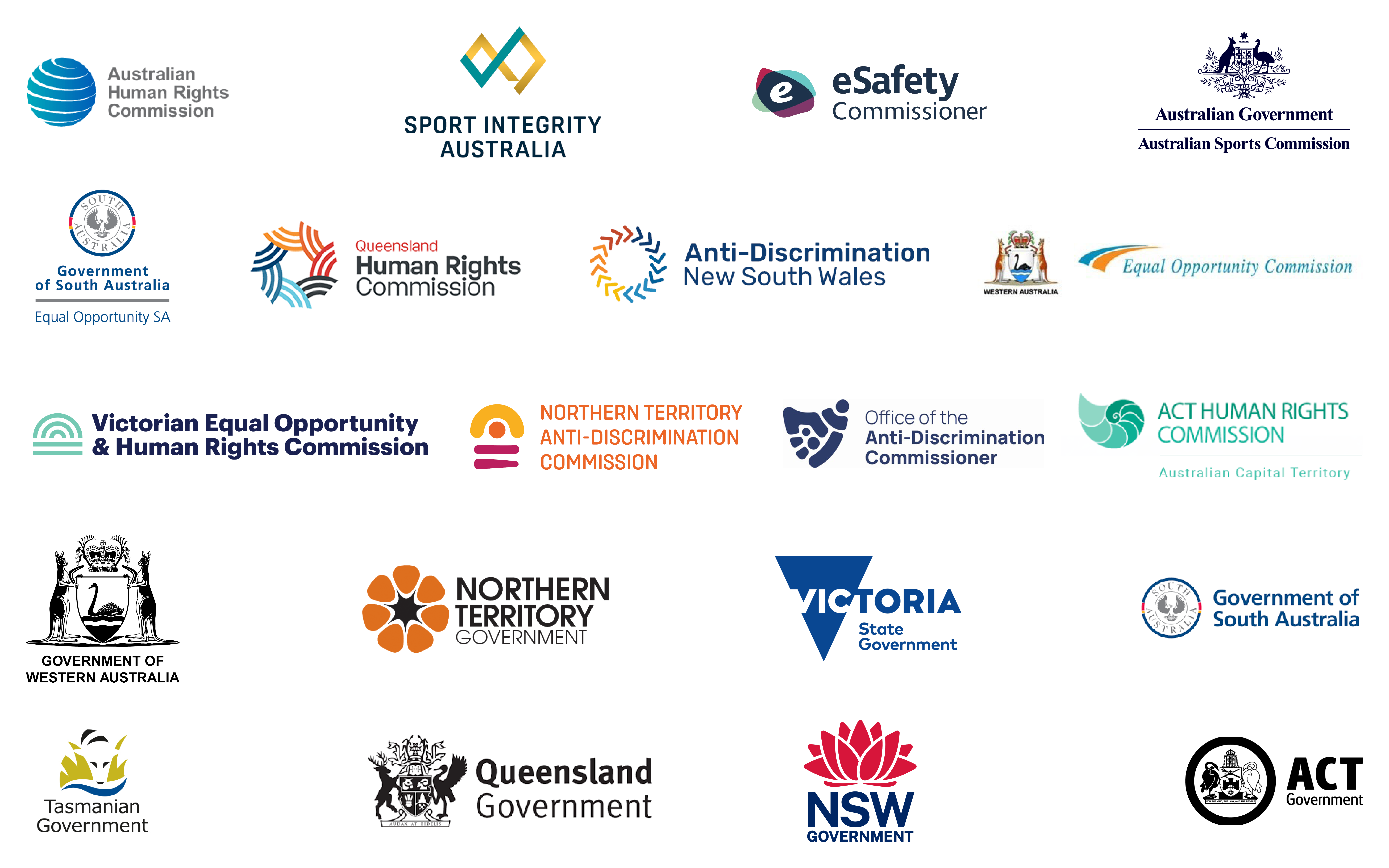 Logos for Play by the Rules partner organisations