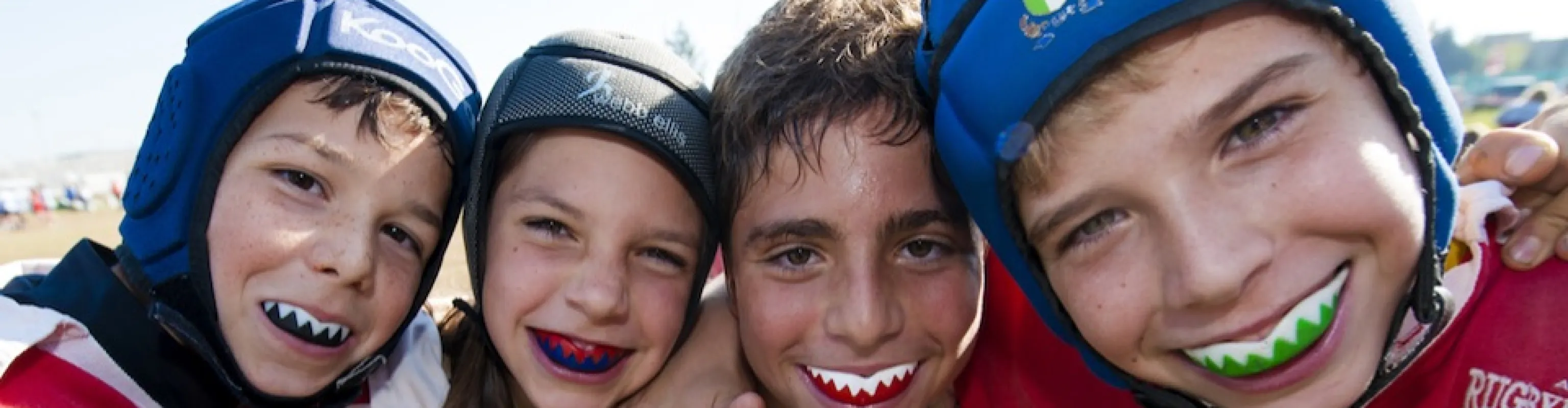 Kids playing rugby