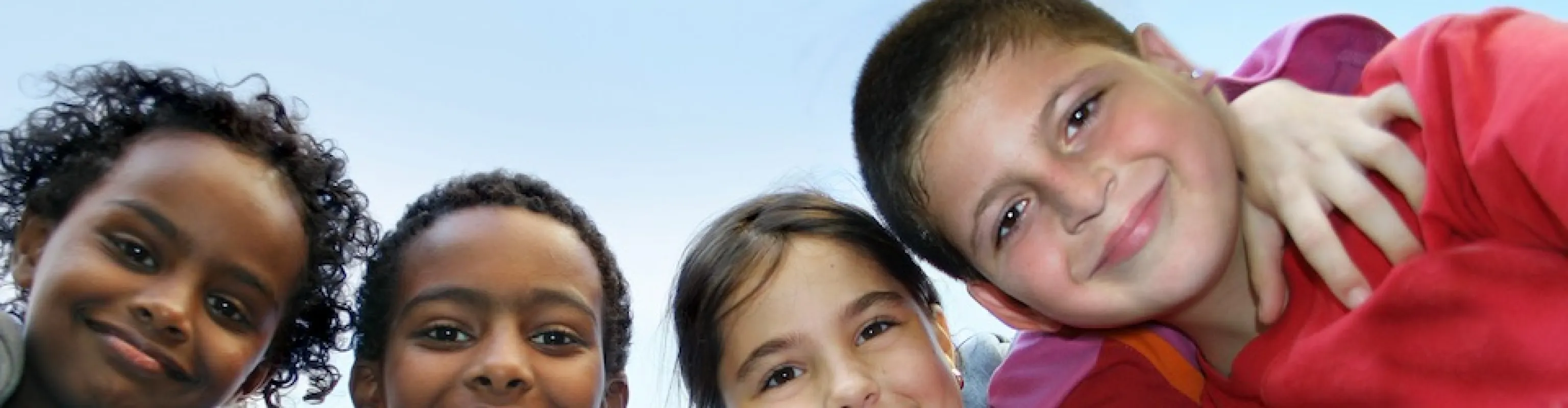 Boys and girls smiling