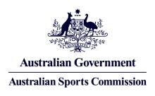 Logo for Australian Government Australian Sports Commission