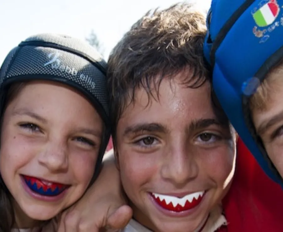 Kids playing rugby