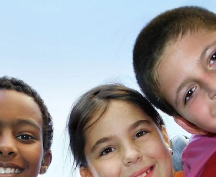 Boys and girls smiling