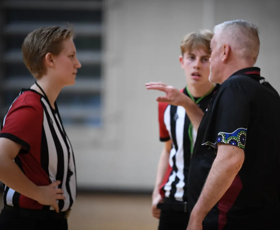 Referees talking