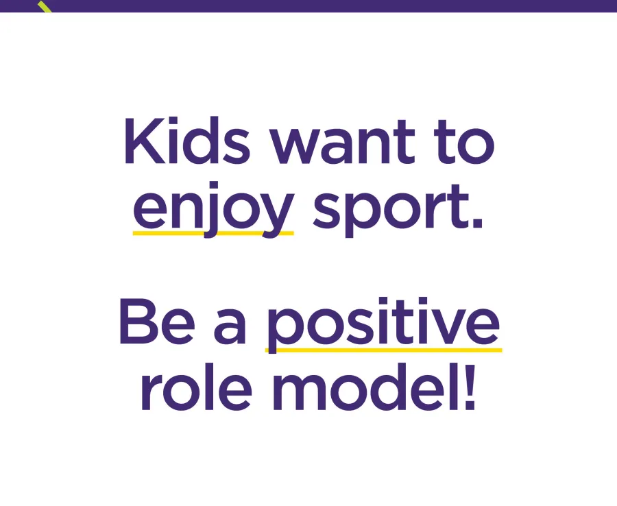 Poster promoting positive sideline behaviour messages for sporting clubs